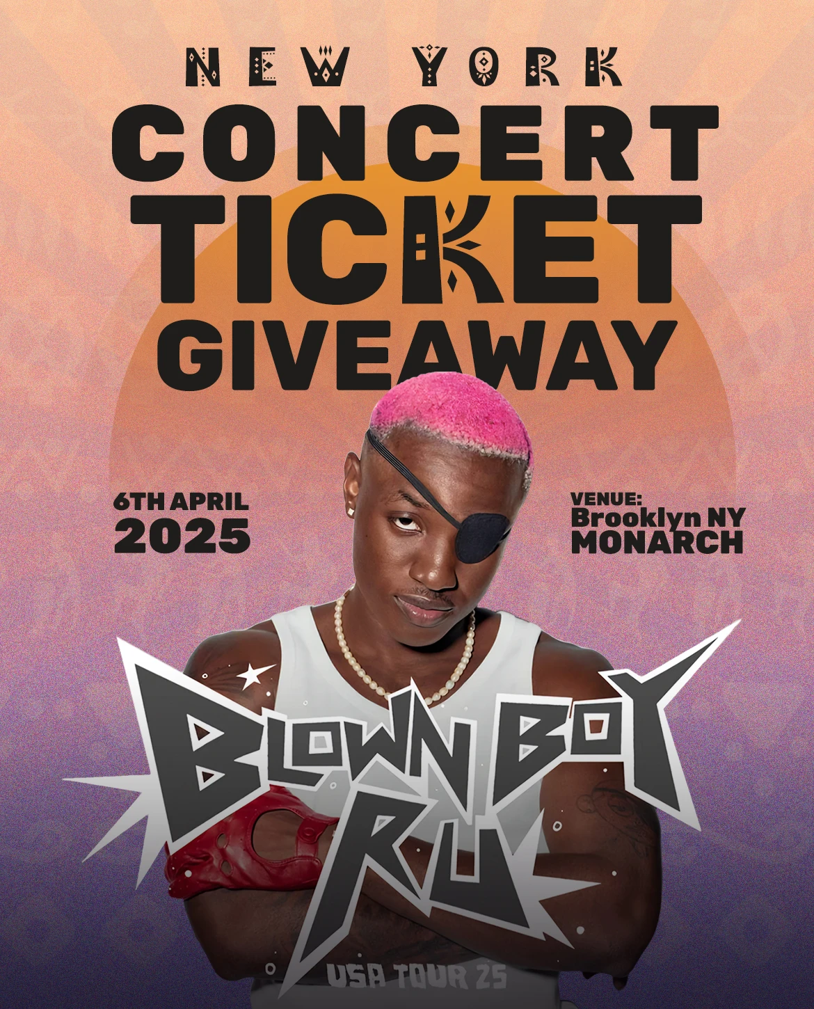 Ruger ticket giveaway artwork for Brooklyn concert promotion