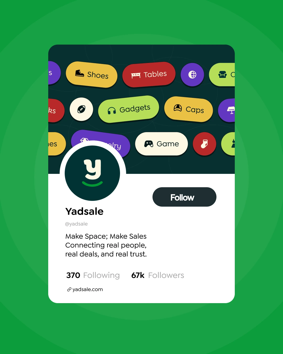 extra Yadsale social-profile application